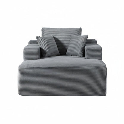 Convertible Chaise Lounge Chair With Wide Armrest & Throw Pillows US Pride