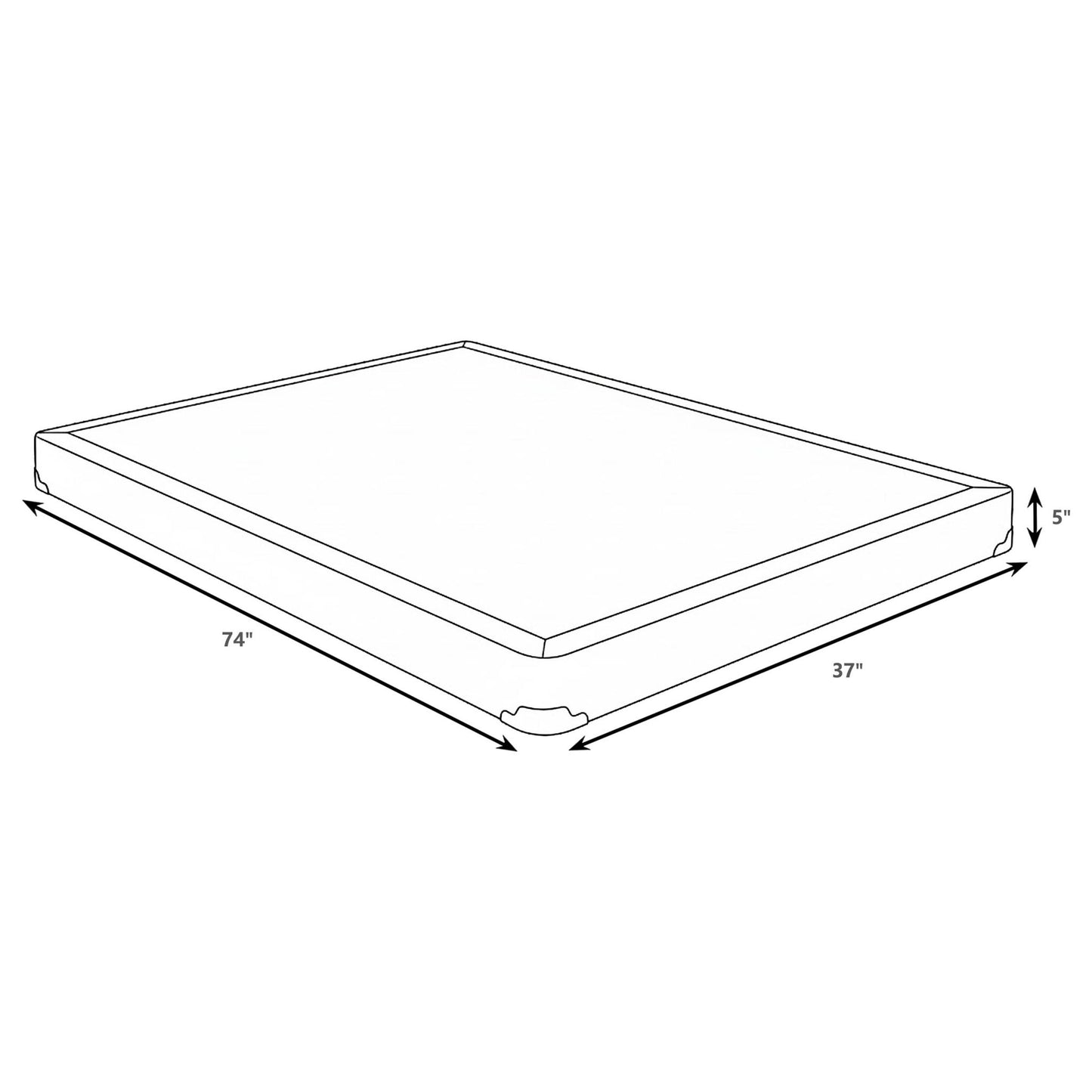 Maynard - Twin Low Profile Box Spring Foundation With Memory Foam Support And Breathable Design - Gray Furniture Max