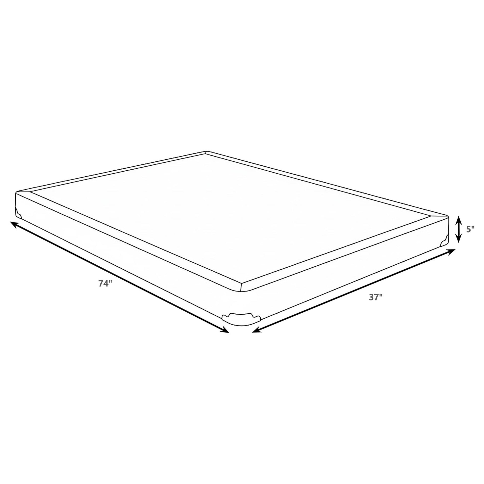 Maynard - Twin Low Profile Box Spring Foundation With Memory Foam Support And Breathable Design - Gray Furniture Max