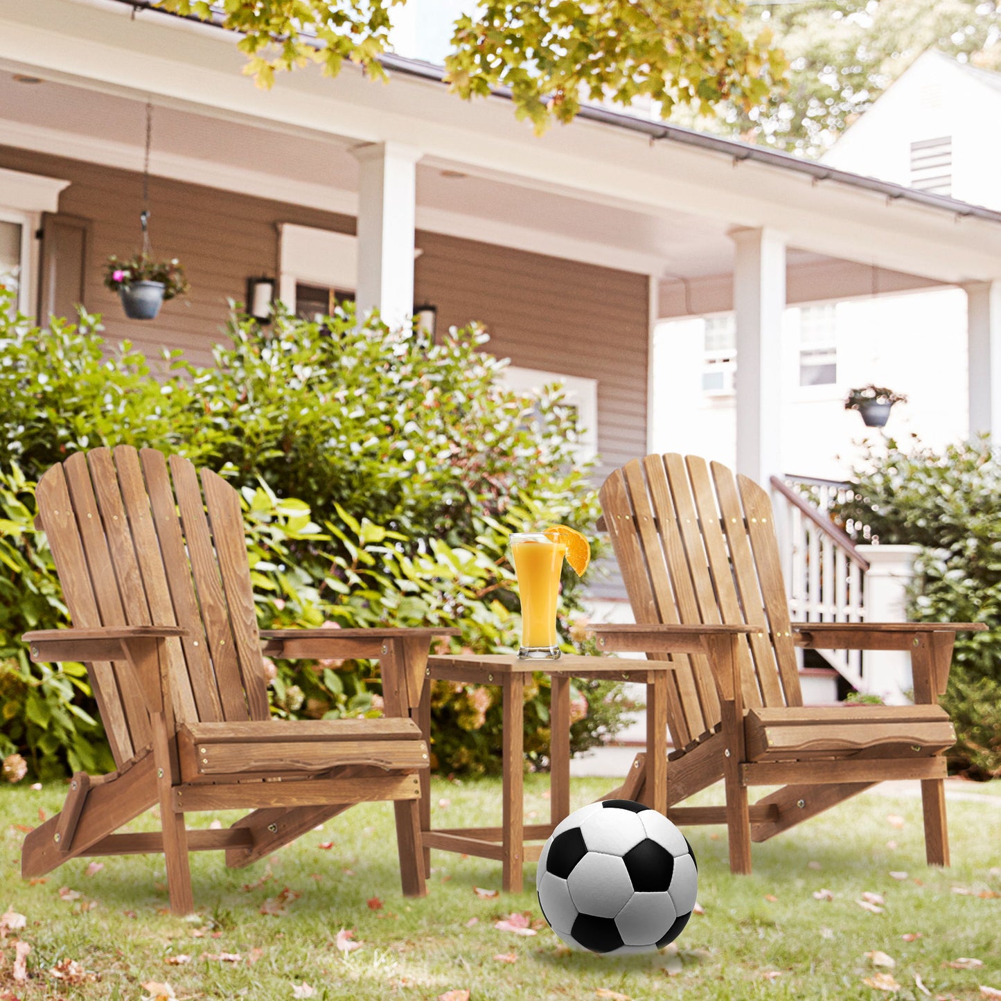 Lounge Patio Chair For Garden Outdoor Wooden Folding Adirondack Chair (Set of 2) Solid Cedar Wood Lounge Patio Chair For Garden Home Essentials