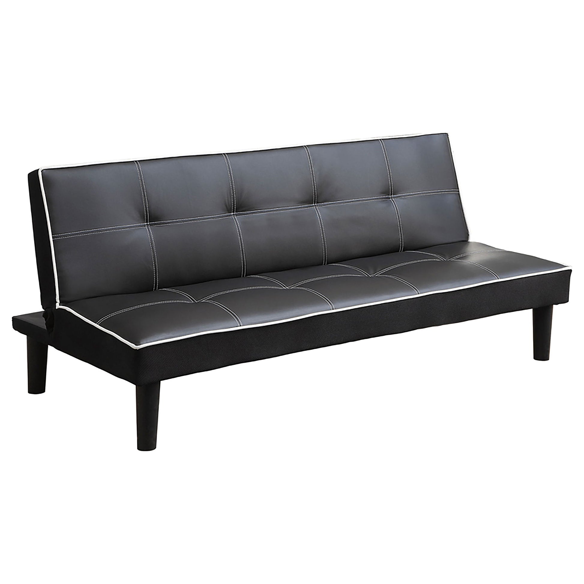 Cranston - Armless Sofa Bed With Contrast Piping - Black Furniture Max