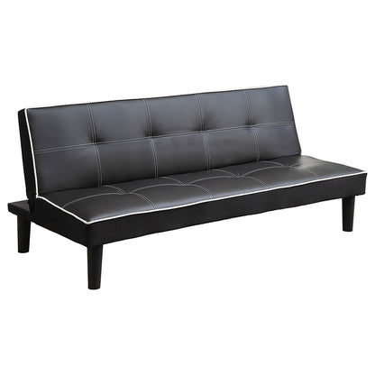 Cranston - Armless Sofa Bed With Contrast Piping - Black Furniture Max
