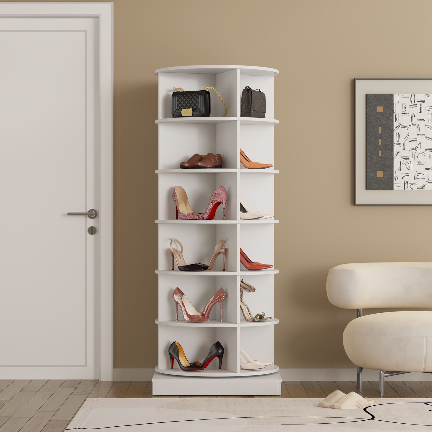 360 Rotating Shoe Cabinet 6 Layers