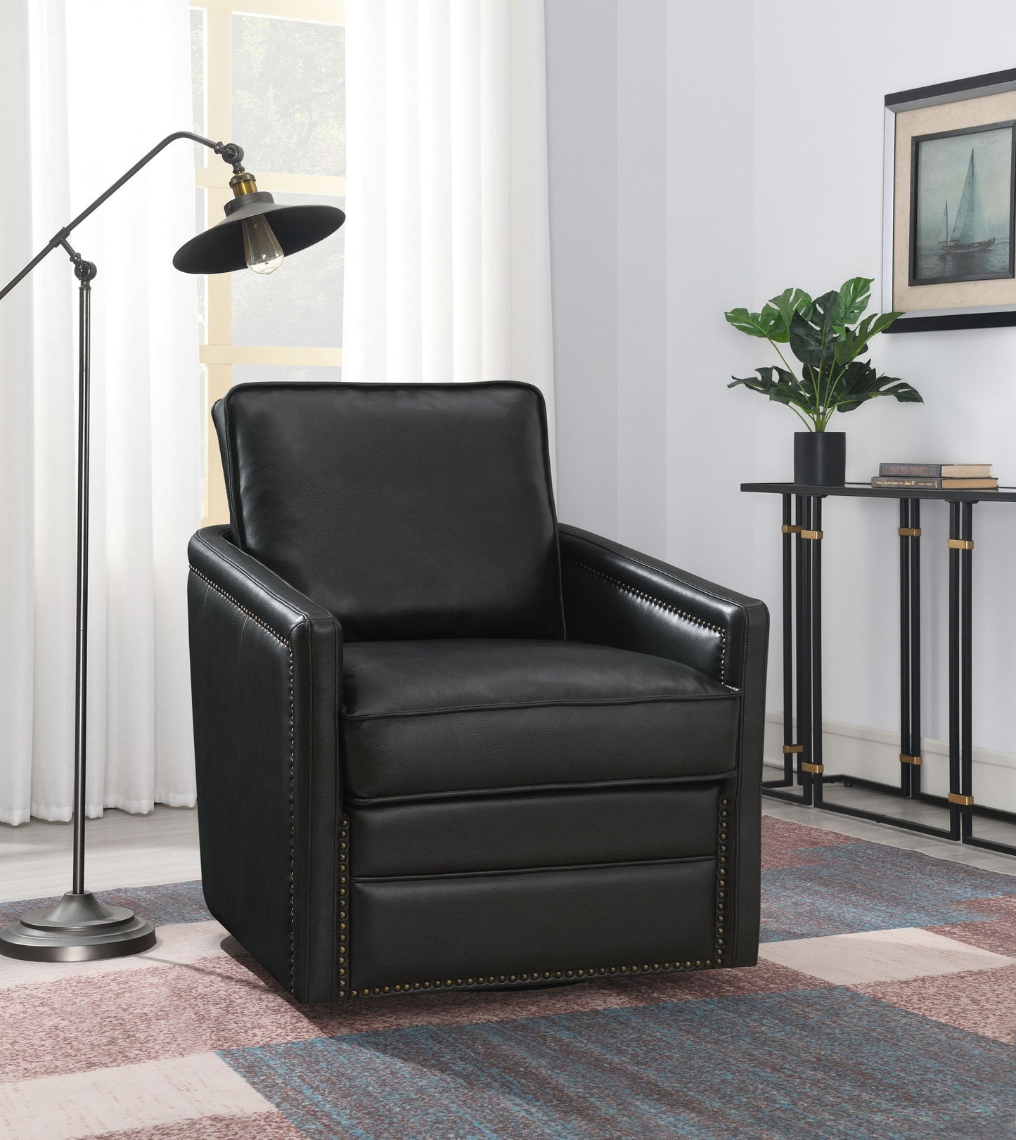 Rocha - Leather Aire Swivel Chair With Glider Acme