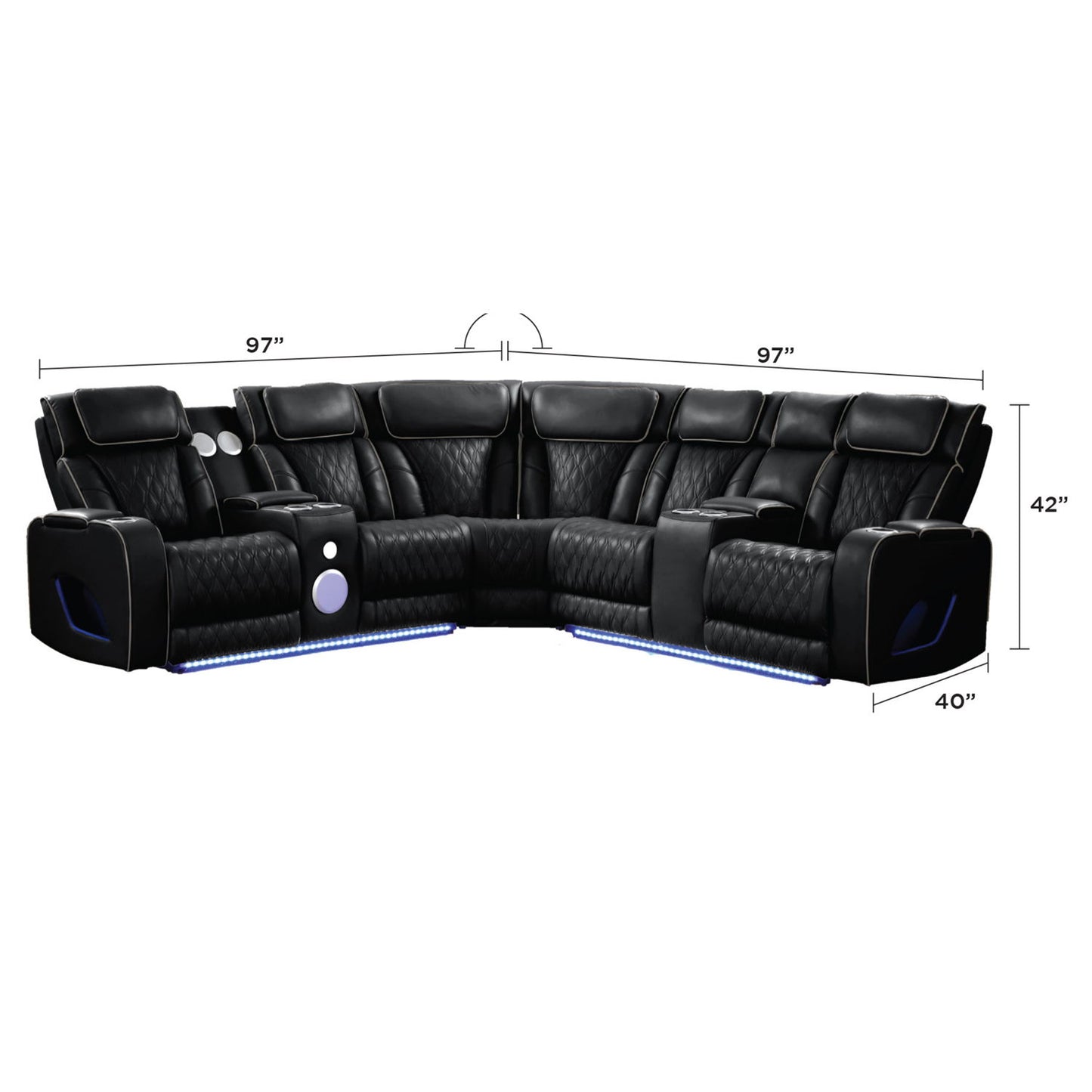 Fortuner - Power Recliner Sectional Sofa Matrix Furniture Group
