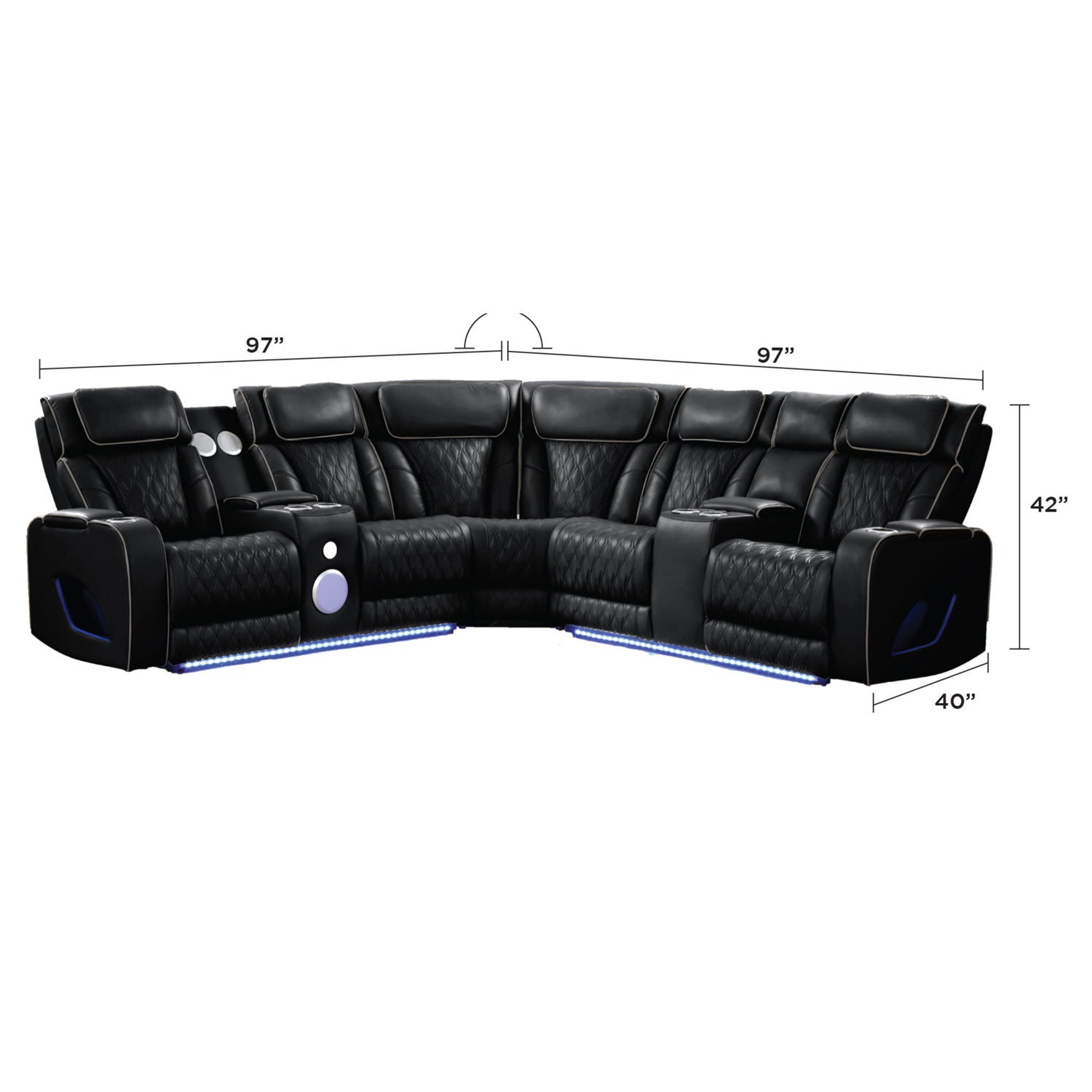 Fortuner - Power Recliner Sectional Sofa Matrix Furniture Group