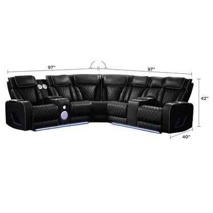 Fortuner - Power Recliner Sectional Sofa Matrix Furniture Group