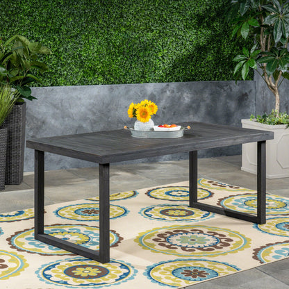 Outdoor Acacia Wood Dining Table, Sandblast Finish Noble House