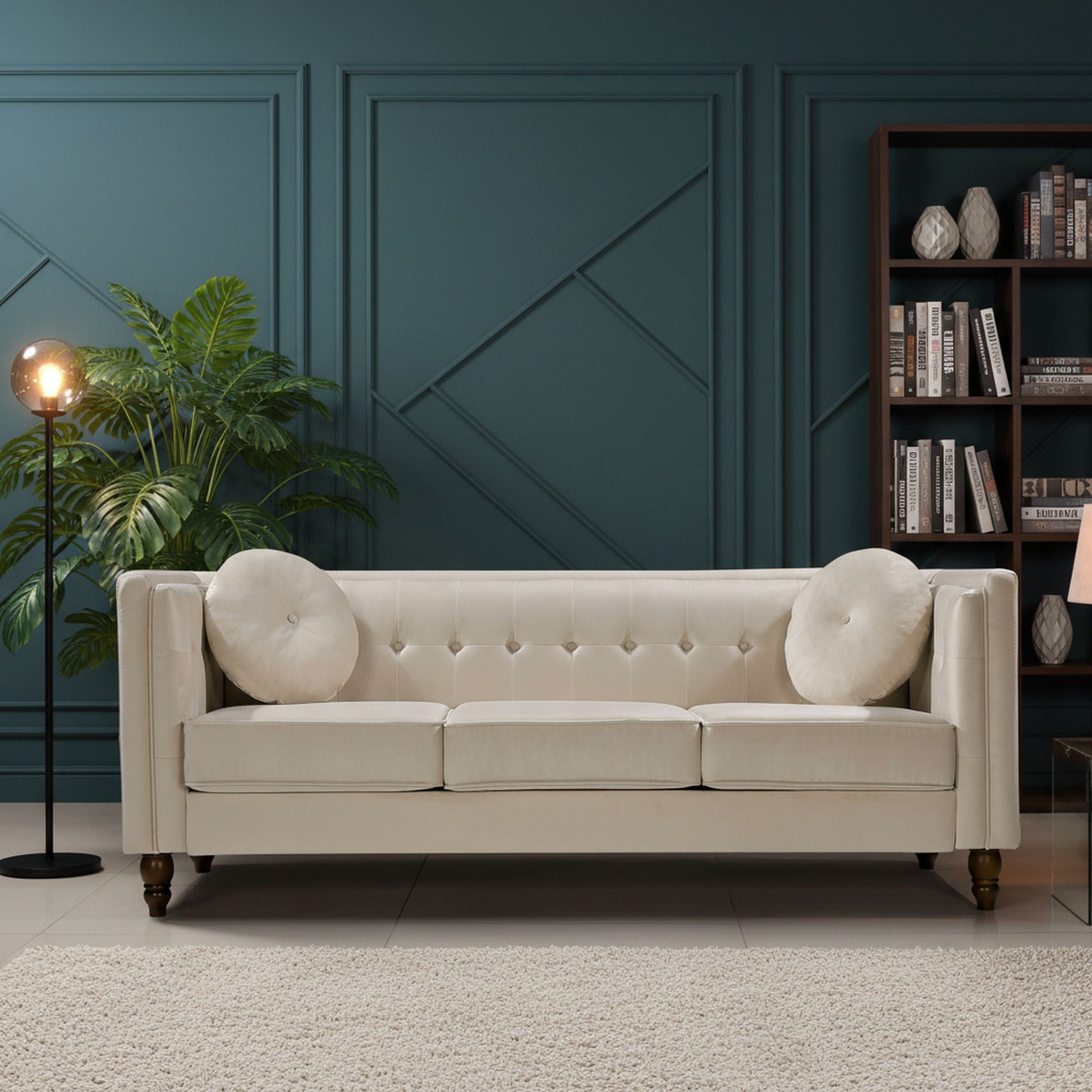 Chesterfield Sofa With Square Arms For Living Room US Pride
