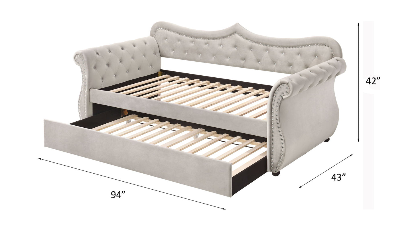 Adkins - Twin Daybed With Trundle - Beige Acme