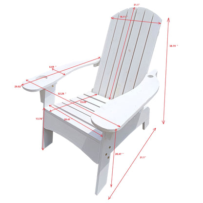 Outdoor Or Indoor Wood Adirondack Chair With An Hole To Hold Umbrella, On The Arm Home Essentials