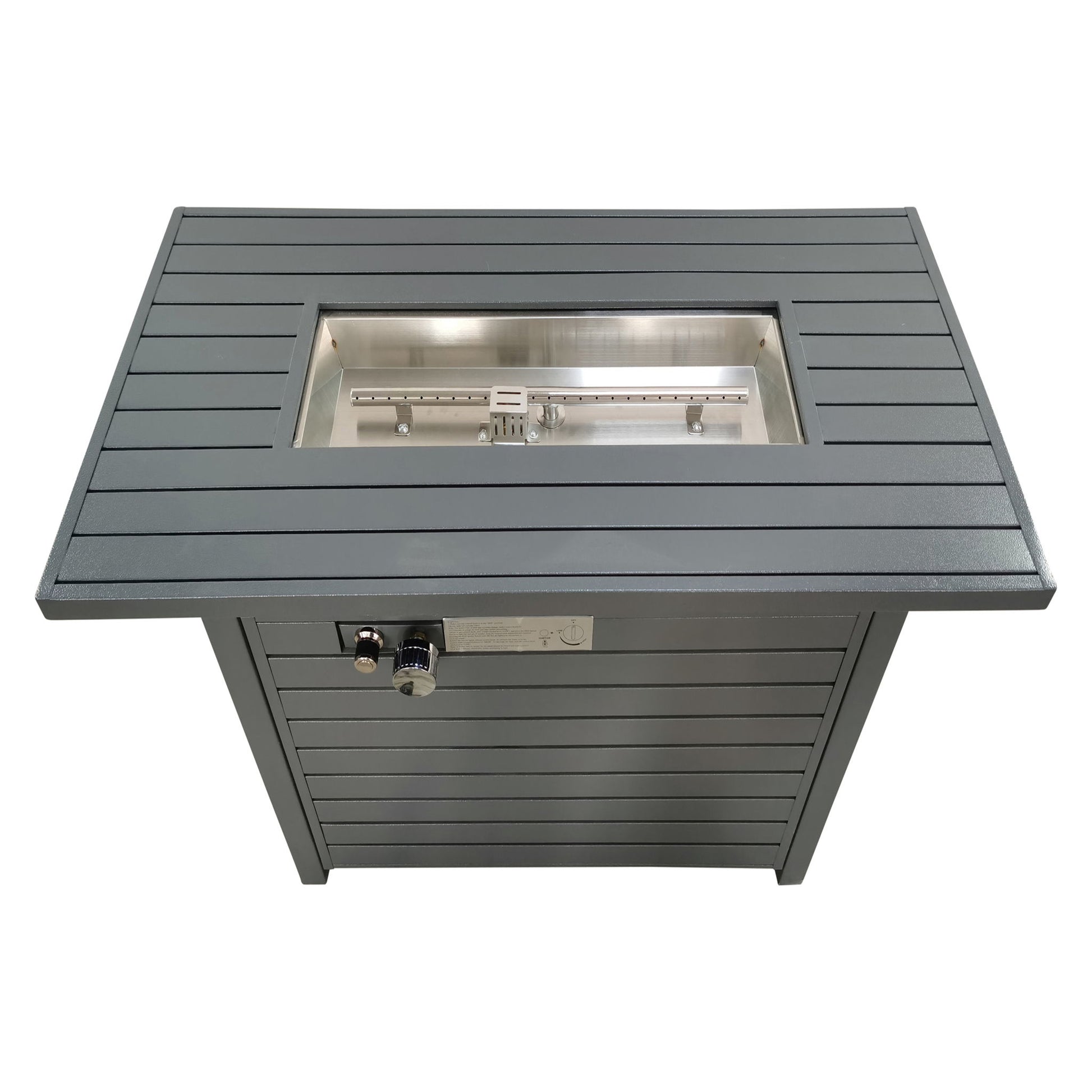 Outdoor Fire Pit Table With Lid, Durable Construction - Gray LSI Patio Furniture