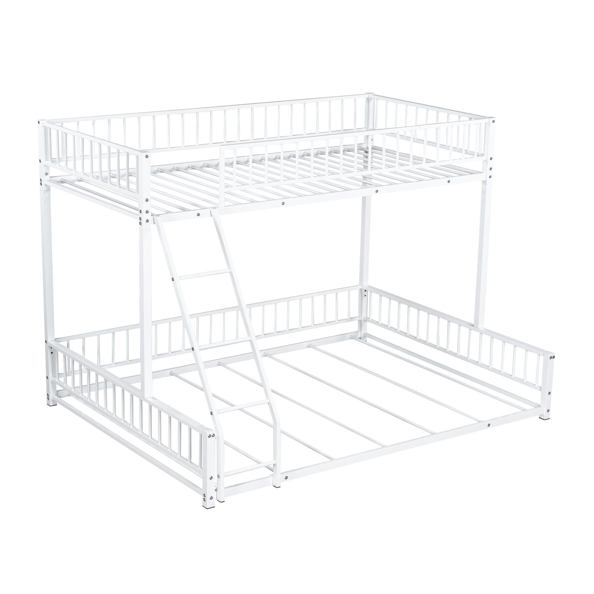 Bunk Bed Frame With Ladder And Safety Guardrails Dreamland