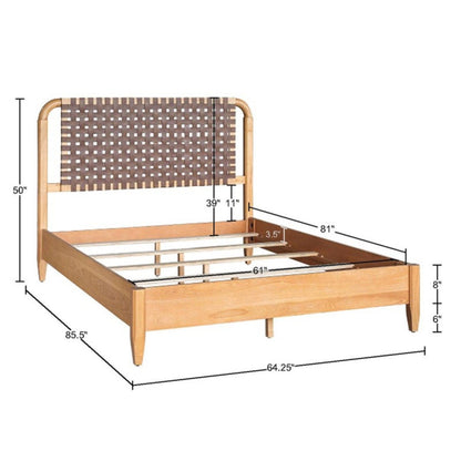 Queen Bed With Caramel Maple Wood - Natural JLA