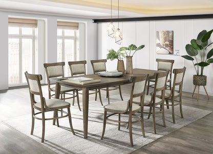 Bistro - Dining Table With Off White Fabric Dining Chairs Lilola Home
