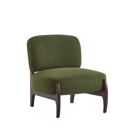 Modern Boucle Lounge Chair With Solid Wood Fram Noble House
