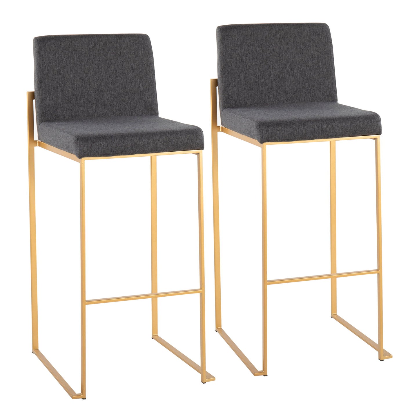 Fuji - Contemporary Design High Back Barstool (Set of 2) Lumi Source