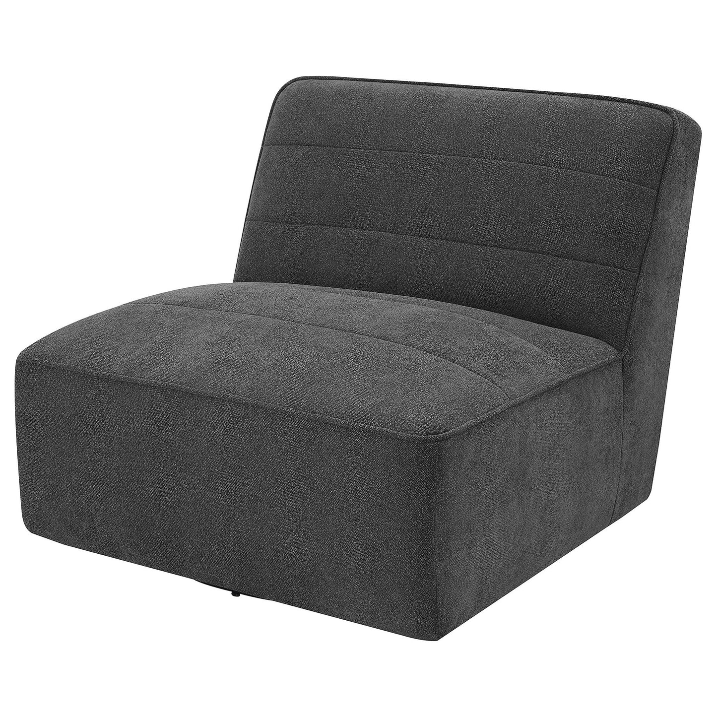 Manhattan - Swivel Tufted Chair Armless Accent Chair, 360 Degree Swivel Base - Charcoal Furniture Max