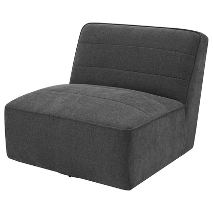Manhattan - Swivel Tufted Chair Armless Accent Chair, 360 Degree Swivel Base - Charcoal Furniture Max