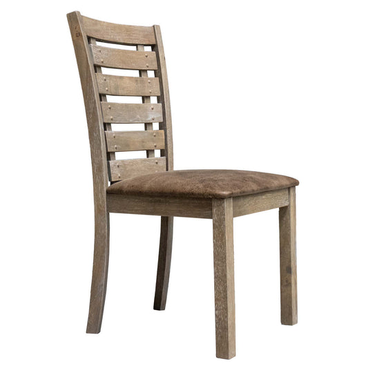 Dining Chairs Modern Farmhouse Rustic Look Distressed Design Ladderback Solid Wood (Set of 2) - Grayish Brown