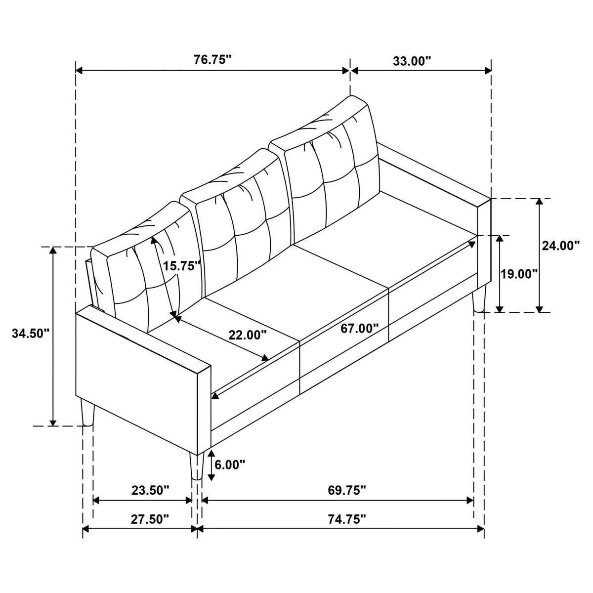 Heather - Track Arm Sofa Set Furniture Max