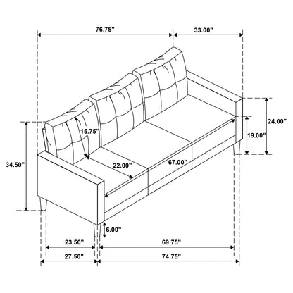 Heather - Track Arm Sofa Set Furniture Max