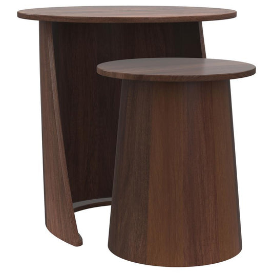 Yency - 2 Piece Round - Mango Wood Nesting Table Set - Dark Brown Coaster Fine Furniture