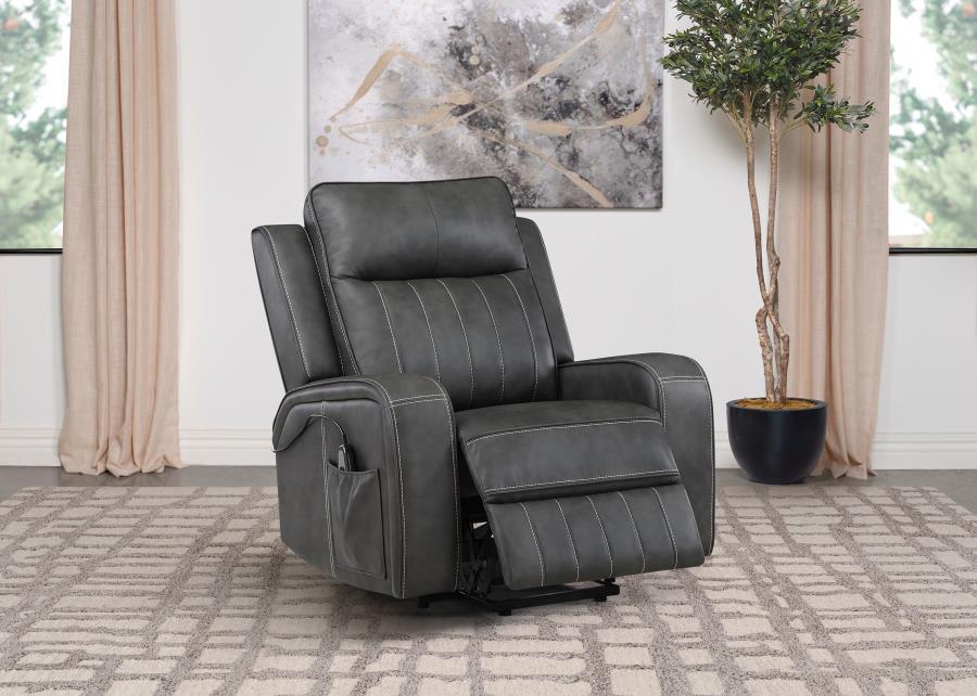 Raelynn - Upholstered Track Arm Recliner Coaster Fine Furniture