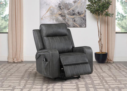 Raelynn - Upholstered Track Arm Recliner Coaster Fine Furniture