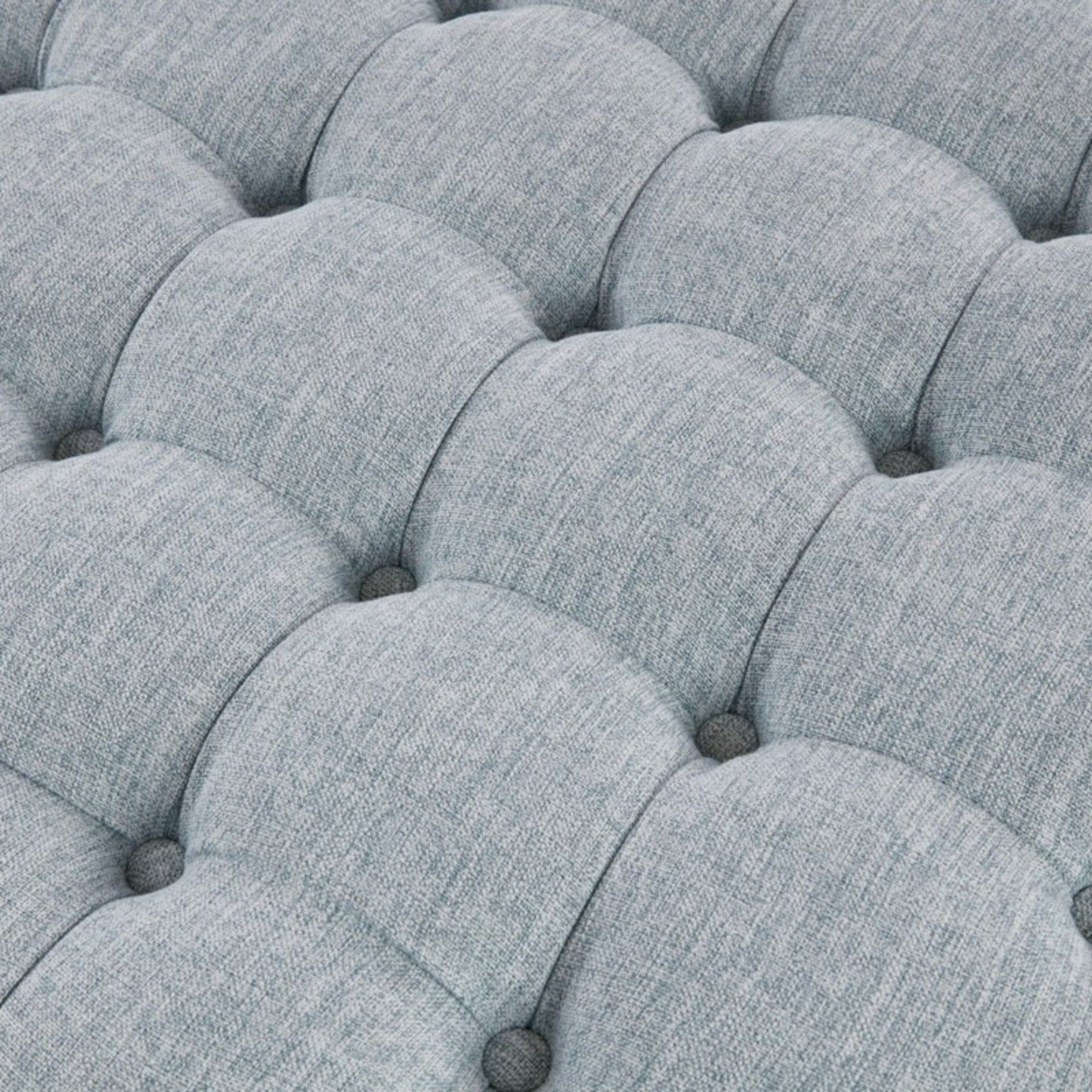Skirted Tufted Round Ottoman With Button Top - Gray JLA