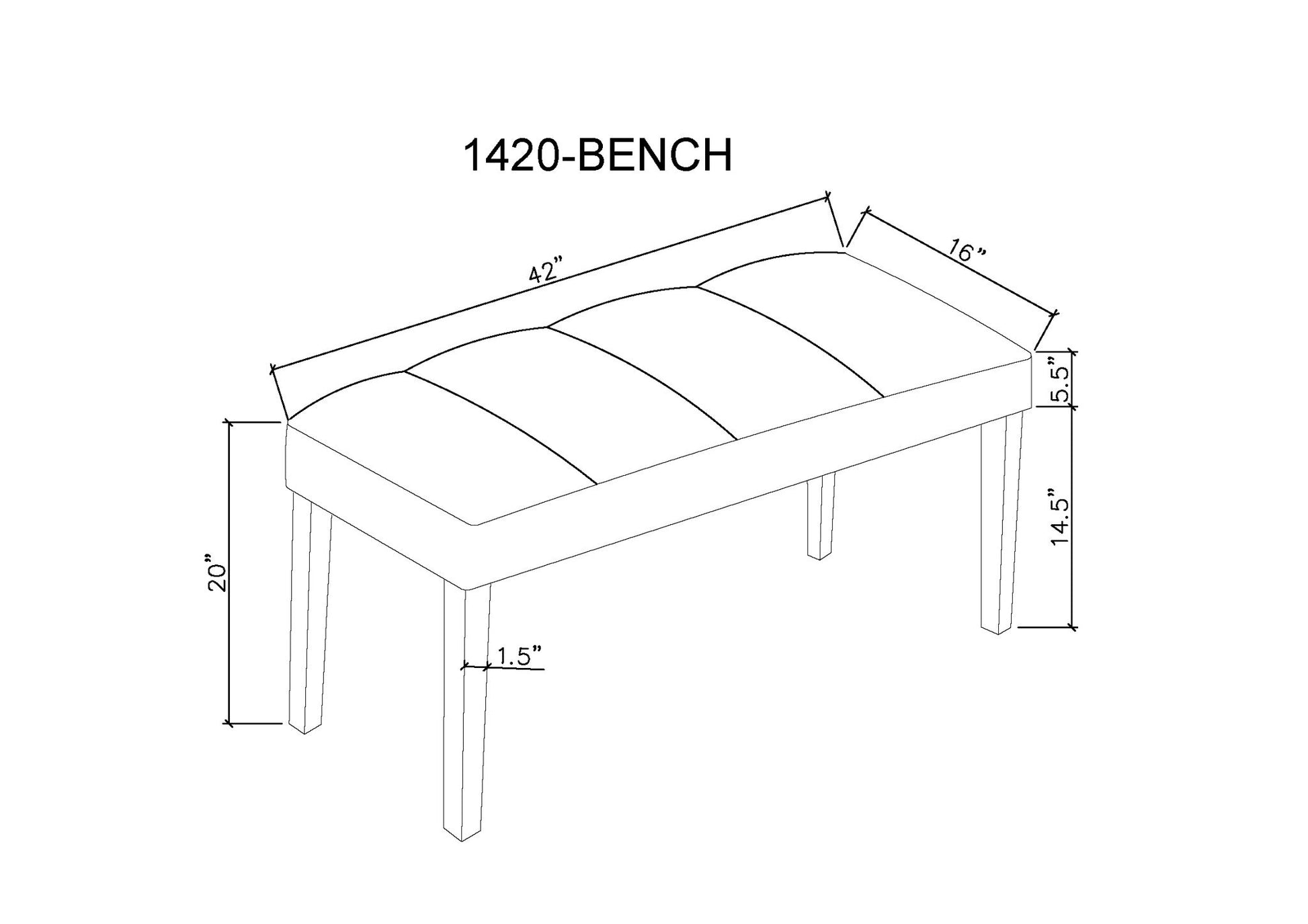 Vega - Bench - Gray Crown Mark