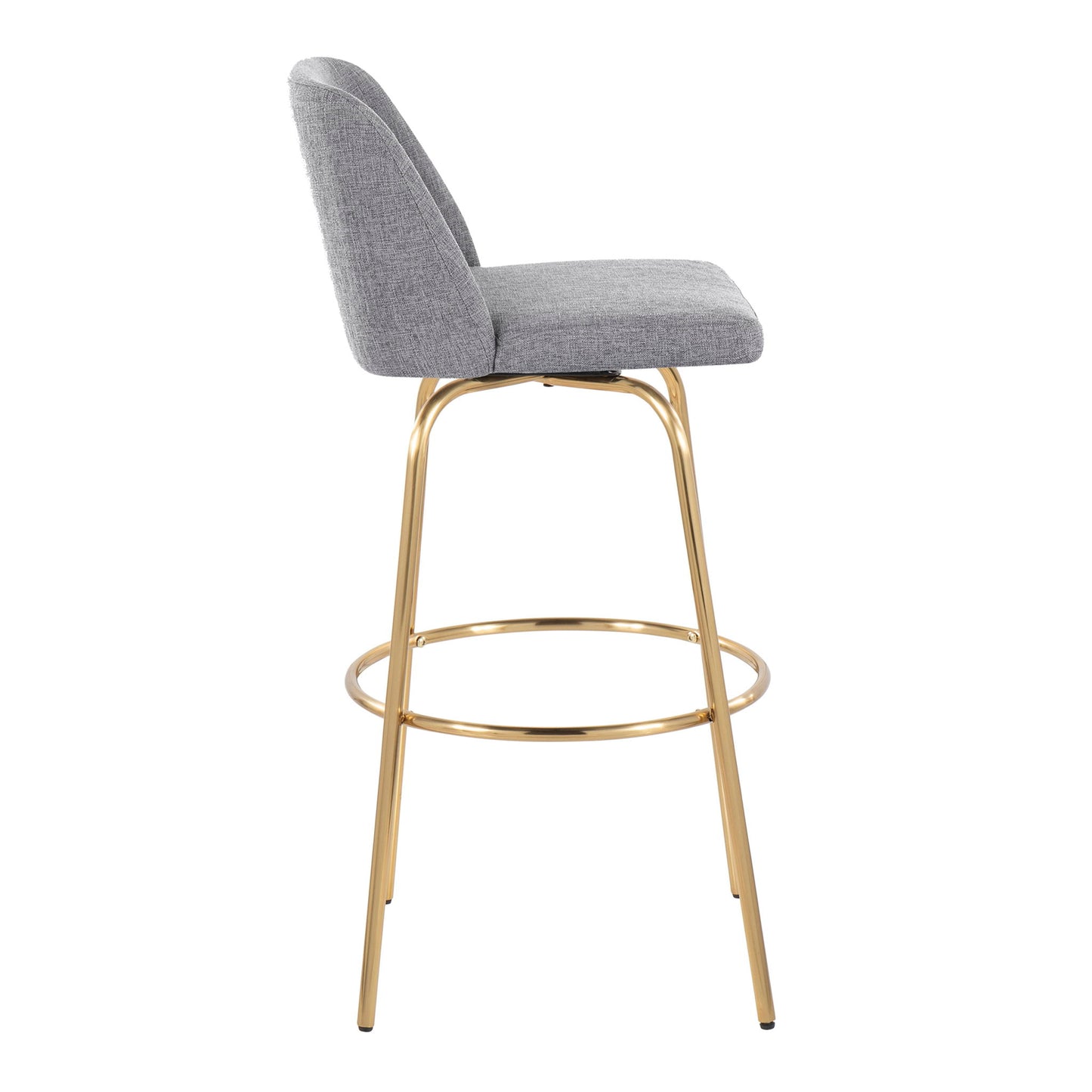 Toriano - Contemporary Fixed Height Barstool With Swivel And Round Footrest (Set of 2) Lumi Source