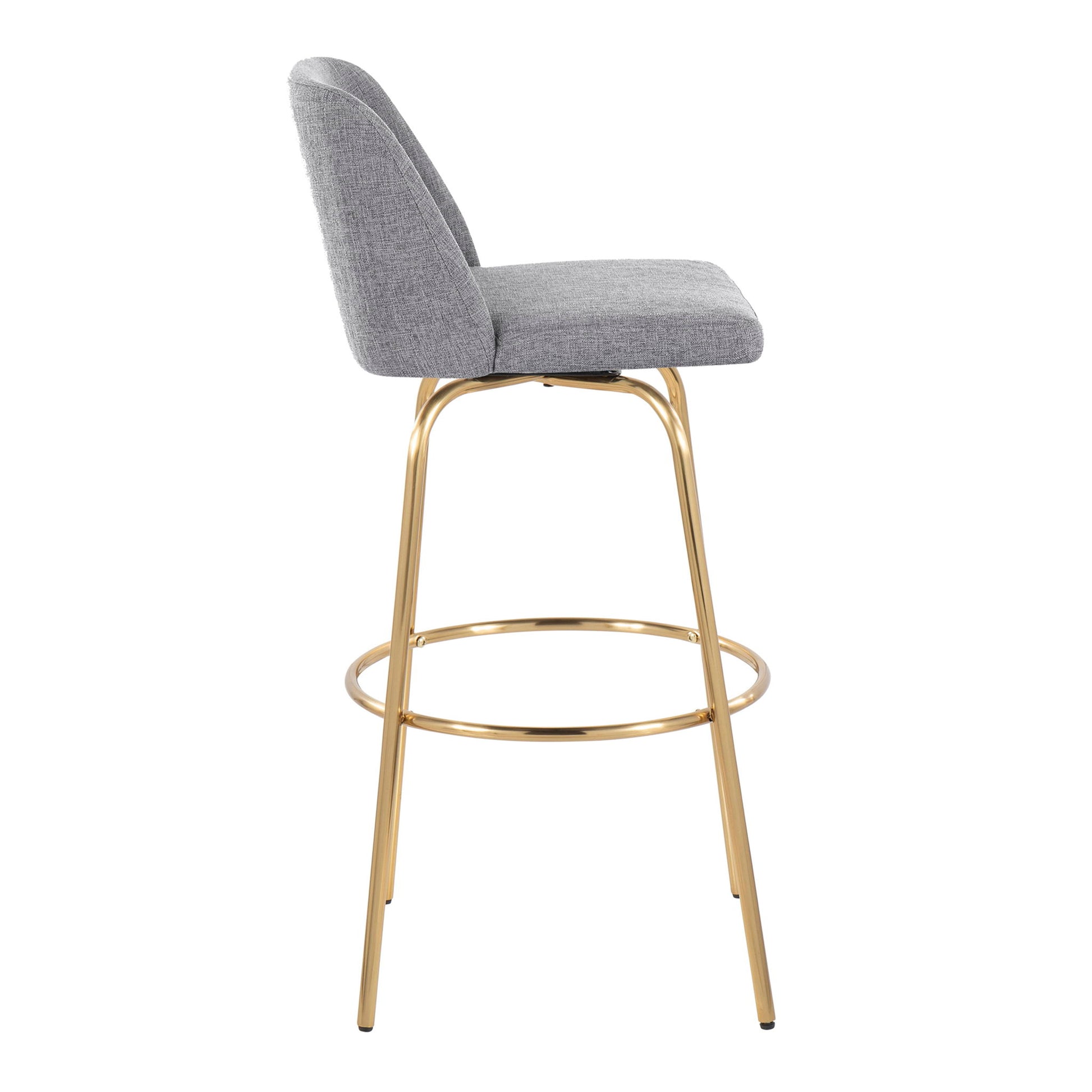 Toriano - Contemporary Fixed Height Barstool With Swivel And Round Footrest (Set of 2) Lumi Source