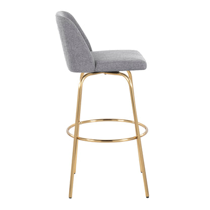 Toriano - Contemporary Fixed Height Barstool With Swivel And Round Footrest (Set of 2) Lumi Source
