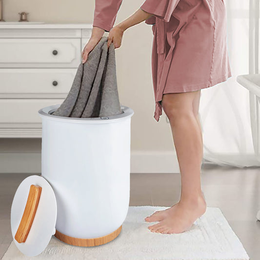 Towel Warmers, Luxury Bucket Towel Warmers, Large Towel Warmers For The Bathroom, Fits Up To 2 Oversized Towels - White Daily Nest