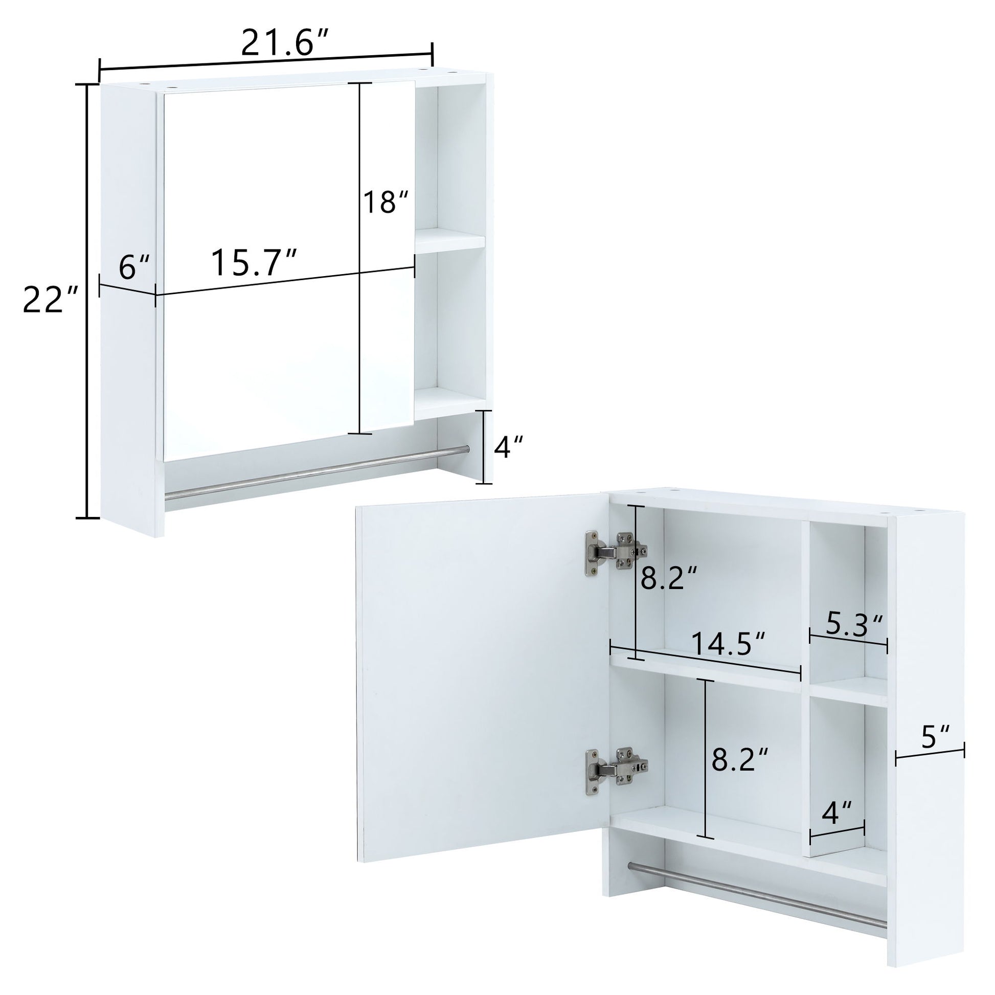 Wall Mounted Bathroom Storage Medicine Cabinet Cabinet With Mirror Door Home Essentials