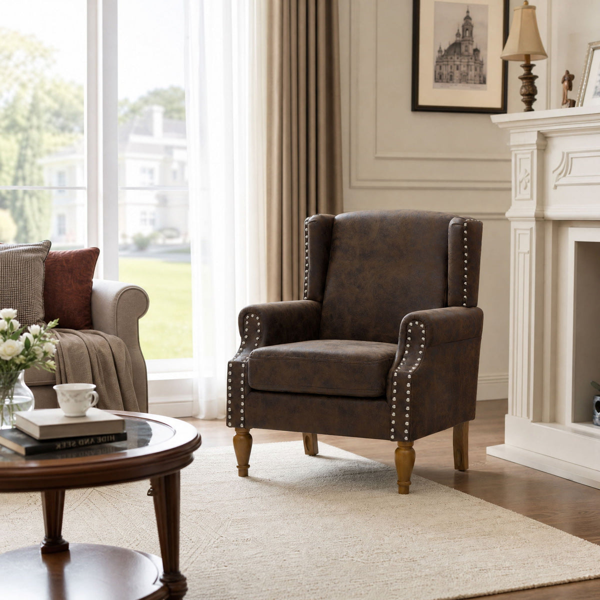 Decorative Chair With Stud Detailing Home Essentials