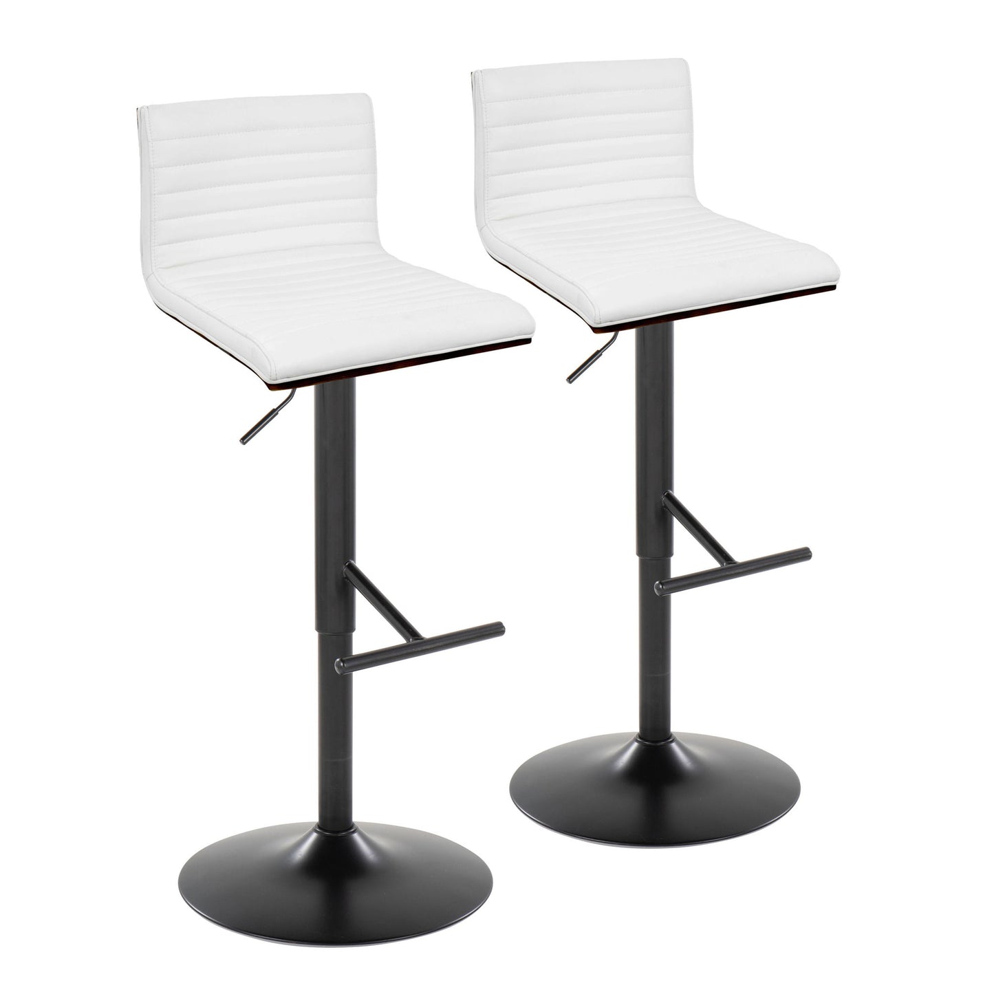 Mason - Contemporary Adjustable Barstool With Swivel With Straight T Footrest (Set of 2) Lumi Source