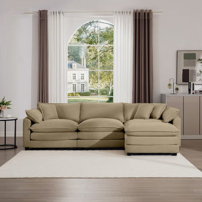 Modern Oversized Modular Cushion Sofa With Ottoman, Low Back, Deep Seating Sofa Set Home Essentials
