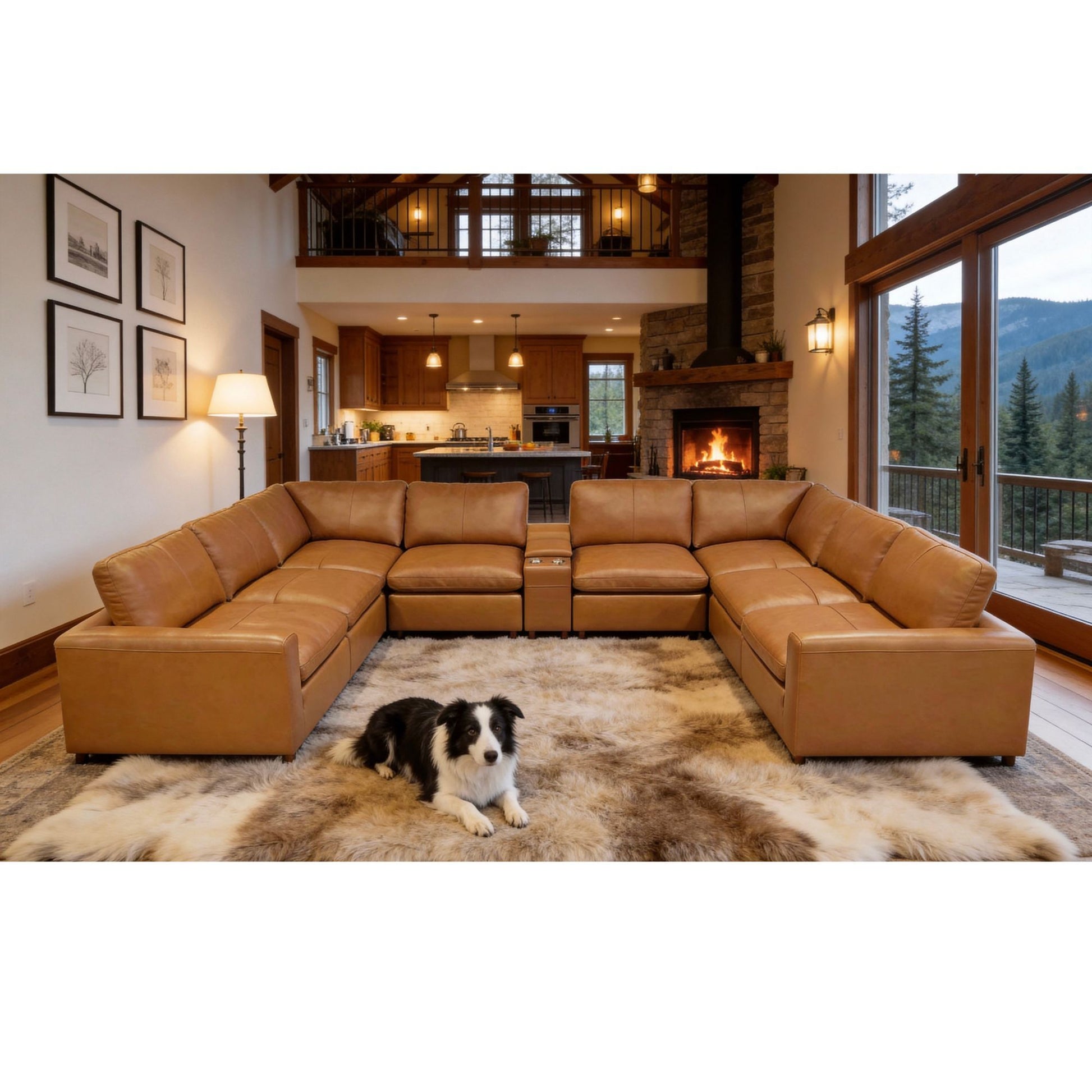 Large Upholstered Seating Modular Sectional Home Essentials