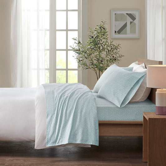 Queen Cozy 100% Printed Sheet Set - Aqua Dots True North by Sleep Philosophy