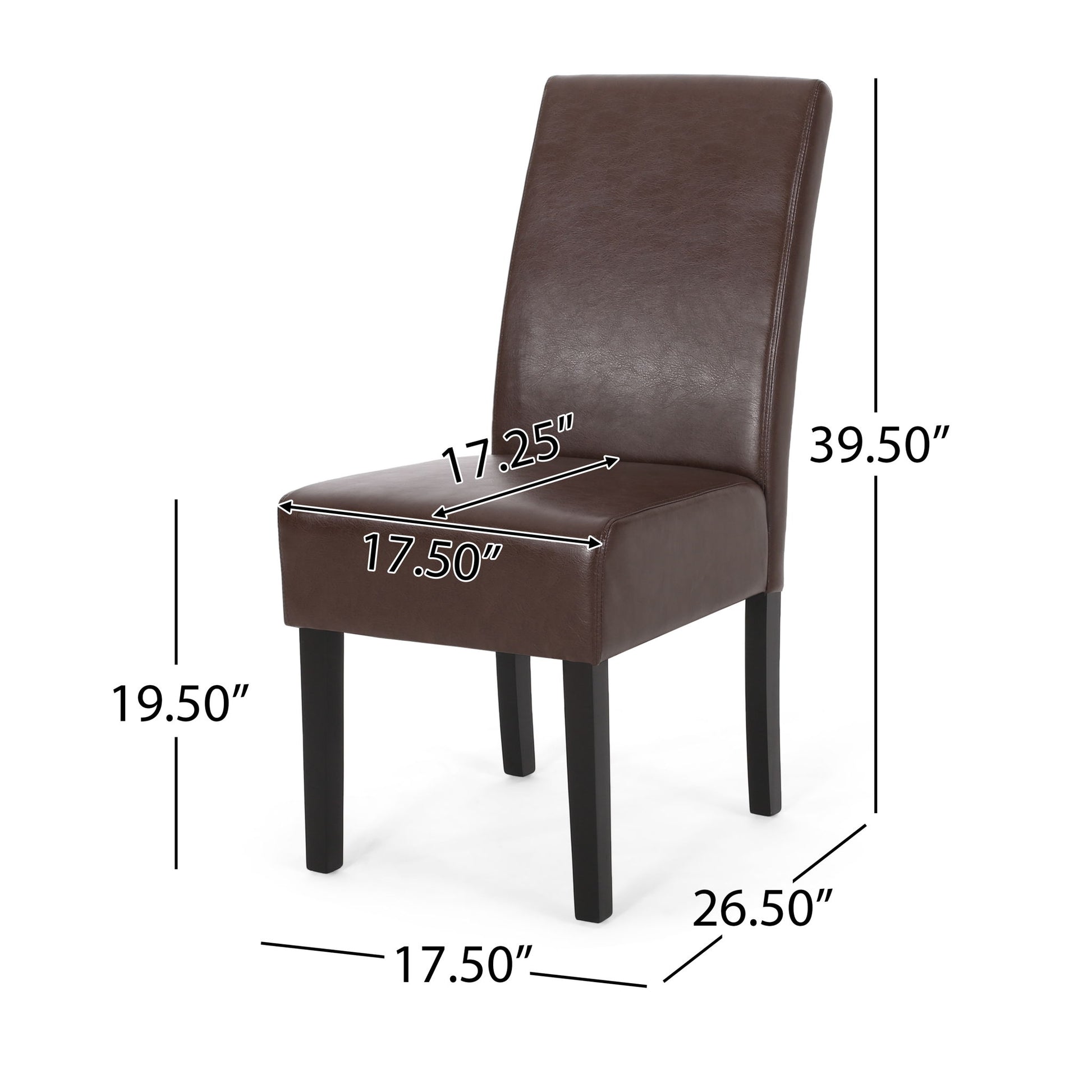 Contemporary Dining Chair With Rubberwood Legs (Set of 2) Noble House