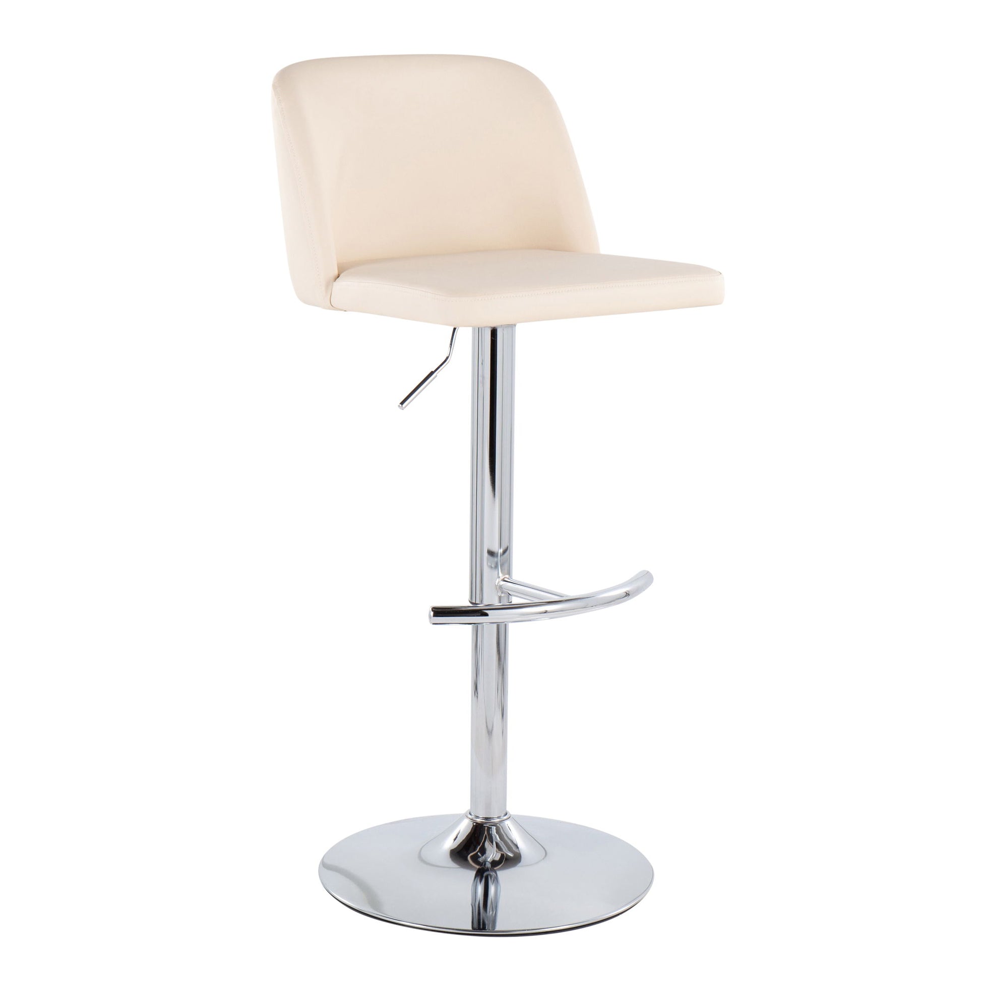 Toriano - Contemporary Adjustable Barstool With Swivel & Rounded T Footrest (Set of 2) Lumi Source