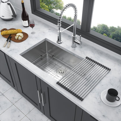 Modern Undermount Stainless Steel Kitchen Sink 16 Gauge, Deep Single Bowl Daily Nest