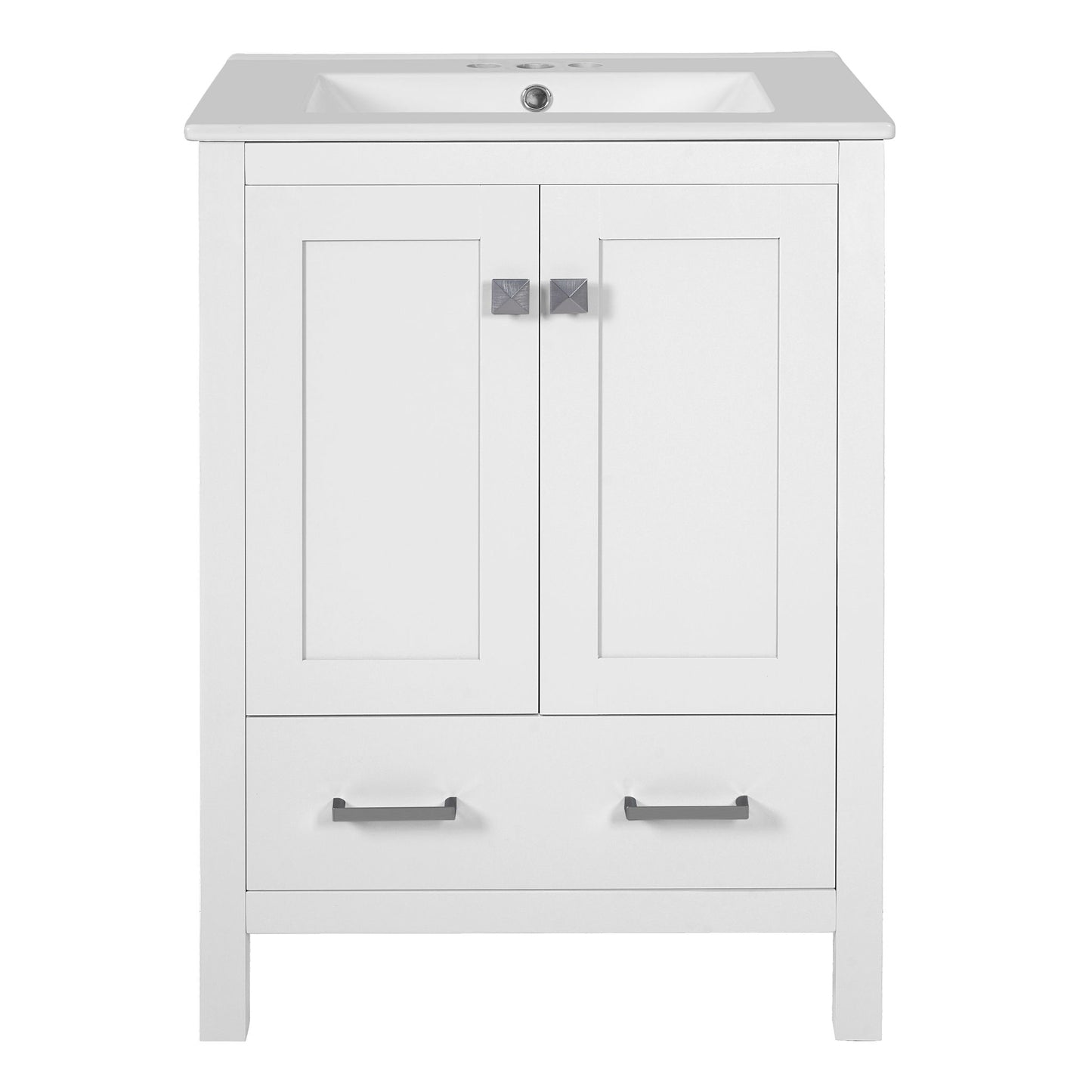 Bathroom Vanity With Integrated Undermount Ceramic Sink, 2 Doors And 1 Drawer, Soft Close Hinges Hearth and Haven