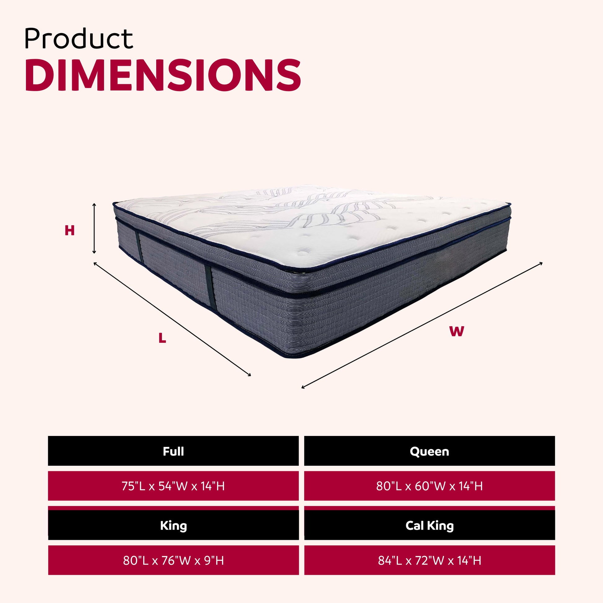 Hybrid Plush Foam Mattress, Soft Polyester Knit Cover, Multi Layer Foam Mattress - White / Gray - King Daily Nest