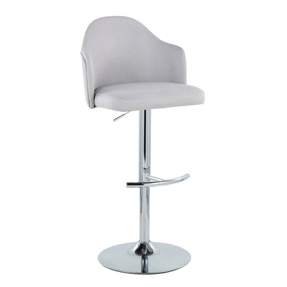 Ahoy - Contemporary Adjustable Barstool With Swivel With Rounded T Footrest (Set of 2) Lumi Source