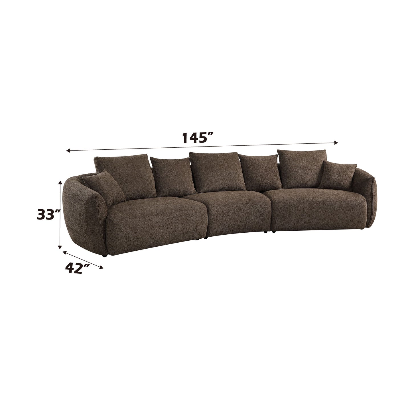 Bash - Anthology Boucle Sofa With Pillows - Brown Acme