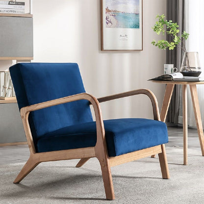 Classic Mid-Century Modern Accent Chairs, Open Framed Armchair With Cushioning US Pride