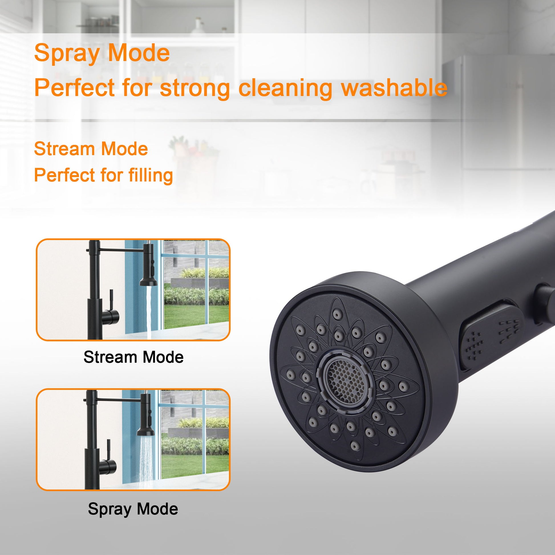 16.9" Kitchen Sink Faucet With Separate Handle And Pull Down Sprayer, Lead Free Brass - Matte Black Daily Nest